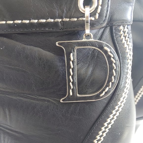 CHRISTIAN DIOR Logo Charm Booties Heels Boots - Picture 6 of 15